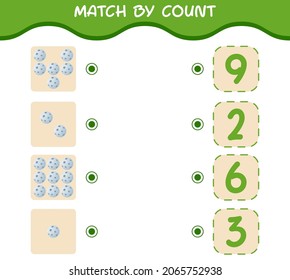 Match by count of cartoon moon. Match and count game. Educational game for pre shool years kids and toddlers
