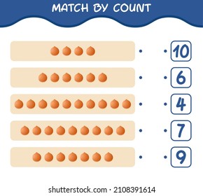 Match by count of cartoon onion. Match and count game. Educational game for pre shool years kids and toddlers