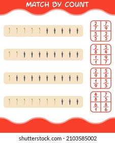 Match by count of cartoon parsnip. Match and count game. Educational game for pre shool years kids and toddlers