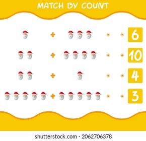 Coincidir por la cuenta del dibujo animado santa claus. Juego y cuenta. Juego educativo para niños y niños en edad preescolar