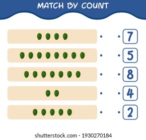 Match by count of cartoon soursop. Match and count game. Educational game for pre school years kids and toddlers