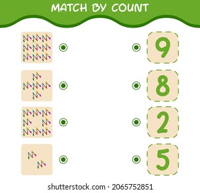 Match by count of cartoon string light. Match and count game. Educational game for pre shool years kids and toddlers