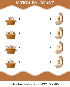 Match by count of cartoon tamarind. Match and count game. Educational game for pre shool years kids and toddlers