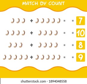 Match by count of cartoon tamarinds. Match and count game. Educational game for pre shool years kids and toddlers