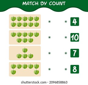 Match by count of cartoon tomatillo. Match and count game. Educational game for pre shool years kids and toddlers