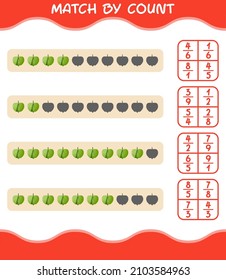 Match nach Anzahl der Cartoon Tomatillo. Match and count Game. Erziehungsspiel für Kinder und Kleinkinder im Vorschulalter