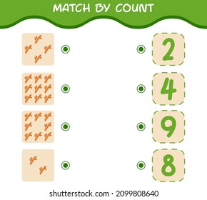 Match by count of cartoon turmeric. Match and count game. Educational game for pre shool years kids and toddlers