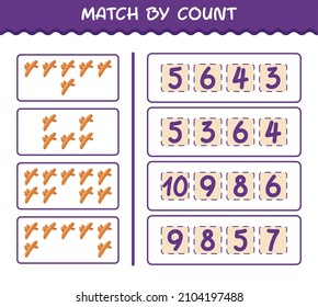 Match by count of cartoon turmeric. Match and count game. Educational game for pre shool years kids and toddlers