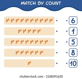 Match by count of cartoon turmeric. Match and count game. Educational game for pre shool years kids and toddlers