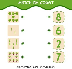 Match by count of cartoon vegetables. Match and count game. Educational game for pre shool years kids and toddlers