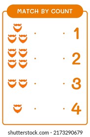 Match by count of Leprechaun beard, game for children. Vector illustration, printable worksheet