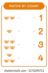 Match by count of Leprechaun beard, game for children. Vector illustration, printable worksheet