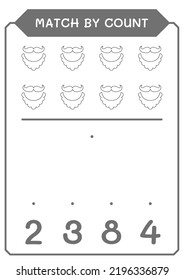 Match by count of Leprechaun beard, game for children. Vector illustration, printable worksheet