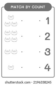 Match by count of Leprechaun beard, game for children. Vector illustration, printable worksheet