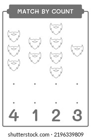 Match by count of Leprechaun beard, game for children. Vector illustration, printable worksheet