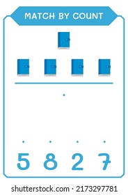 Match by count of Notebook, game for children. Vector illustration, printable worksheet