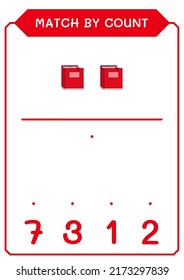 Match by count of Notebook, game for children. Vector illustration, printable worksheet