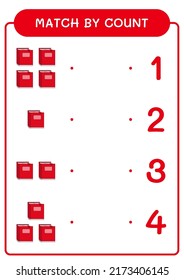 Match by count of Notebook, game for children. Vector illustration, printable worksheet