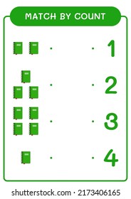 Match by count of Notebook, game for children. Vector illustration, printable worksheet