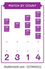 Match by count of Notebook, game for children. Vector illustration, printable worksheet