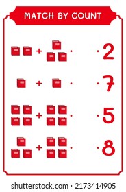 Match by count of Notebook, game for children. Vector illustration, printable worksheet