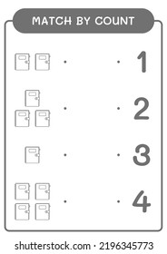 Match by count of Notebook, game for children. Vector illustration, printable worksheet