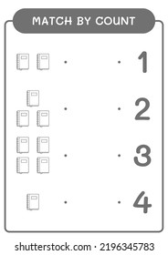 Match by count of Notebook, game for children. Vector illustration, printable worksheet