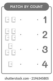 Match by count of Notebook, game for children. Vector illustration, printable worksheet
