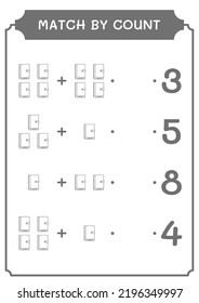 Match by count of Notebook, game for children. Vector illustration, printable worksheet