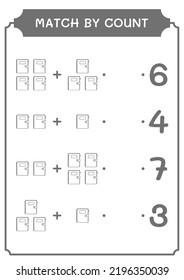 Match by count of Notebook, game for children. Vector illustration, printable worksheet