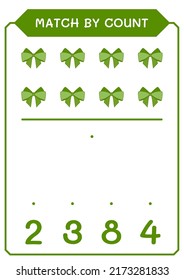 Match by count of Ribbon, game for children. Vector illustration, printable worksheet