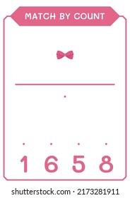 Match by count of Ribbon, game for children. Vector illustration, printable worksheet