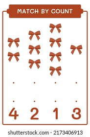 Match by count of Ribbon, game for children. Vector illustration, printable worksheet
