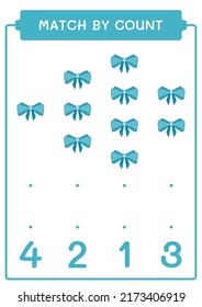 Match by count of Ribbon, game for children. Vector illustration, printable worksheet
