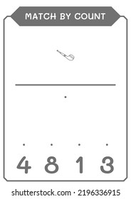 Coincidencia por número de fumadoras, juego para niños. Ilustración del vector, hoja de cálculo imprimible