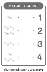 Coincidencia por número de fumadoras, juego para niños. Ilustración del vector, hoja de cálculo imprimible