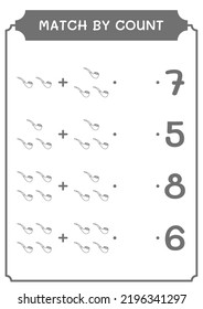 Match by count of Smoking pipe, game for children. Vector illustration, printable worksheet