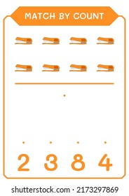 Match by count of Stapler, game for children. Vector illustration, printable worksheet