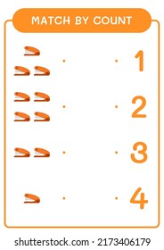 Match by count of Stapler, game for children. Vector illustration, printable worksheet