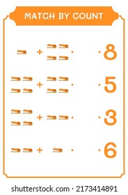 Match by count of Stapler, game for children. Vector illustration, printable worksheet