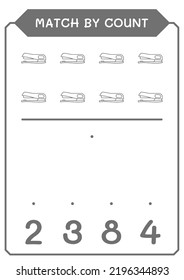 Match by count of Stapler, game for children. Vector illustration, printable worksheet