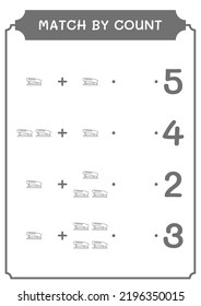 Match by count of Stapler, game for children. Vector illustration, printable worksheet