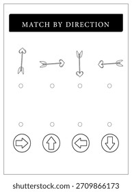 Match By Direction Valentine Coloring and Activities Workbook Pages
