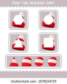 Match cartoon beanie parts. Matching game. Educational game for pre shool years kids and toddlers