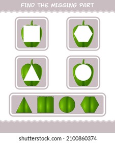 Match cartoon bell pepper parts. Matching game. Educational game for pre shool years kids and toddlers
