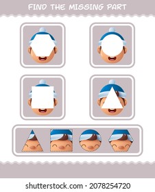Match cartoon boys parts. Matching game. Educational game for pre shool years kids and toddlers