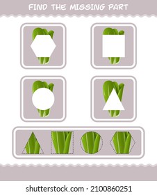 Match cartoon lettuce parts. Matching game. Educational game for pre shool years kids and toddlers