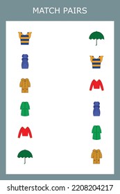 Match the clothes. Children's educational game.