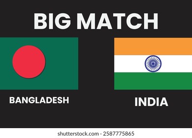 match consept big match india vs bangladesh, flag concept isolated on a black background