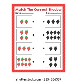 Match The Correct Shadow Kindergarten Pre K count and match game beginning counting math worksheet for preschool kids activity sheet Back to School